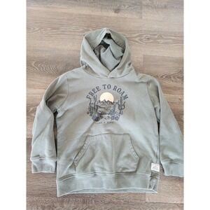 Cotton On Kids‎ Hoodie Pullover Free To Roam Graphic Print Green Size 7 #5